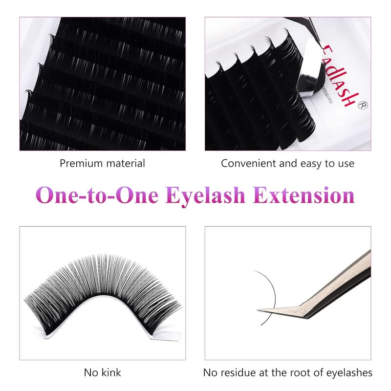 FADLASH تمديد رموش DD Curl 8-14 مم رموش كلاسيكية 0.15 إمدادات تمديد رموش فردية للاستخدام في الصالون (0.15-DD، صينية مختلطة 8-14 مم) - Image 2